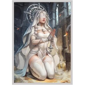 Fantasy North - Theresa - Ash Shrine Maiden - 100 Smooth Matte TCG Trading Card Sleeves - Fits Magic MTG Commander Pokemon and Other Card Games - Playing Card Sleeves (FN128S)