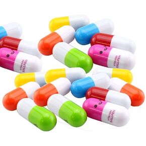 72 PCS الوجه المبتسم شكل حبوب منع الحمل قلم كرتون لطيف لصالح قلم الكرة القابل للسحب ， حبوب فيتامين ، قلم الجدة ، الحجم 12x2.4 سم ، قلم الهدايا ، متعدد الألوان