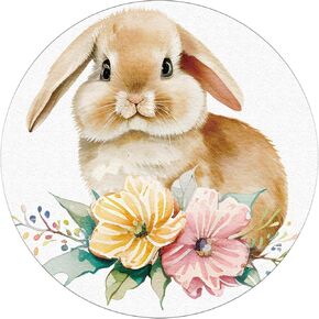 Spring Bunny Premium Round Mouse Pad with Anti-Slip Base, Comfortable Computer Laptop Desk Mousepad, Durable, and Easy to Clean for Gaming, Ofice and Home use.…