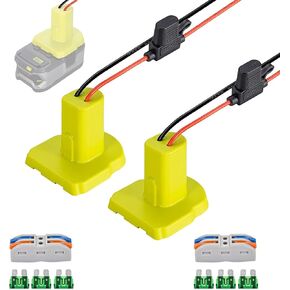 Power Adapter Wheel Compatible with Ryobi 18V P108 P107 P102 Battery Conversion Kit with Fuses & Wire Terminals, 12AWG Wire,Power Connector for DIY Ride On Truck RC Toy Car