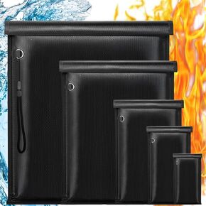 5 Pack Faraday Bags, Large Faraday Cage, RFID Signal Blocker Faraday Pouch, Key Fob Protector Anti-theft Faraday Bag for Phone/Laptop/Tablets/Phone/Car Key, Fireproof & Waterproof