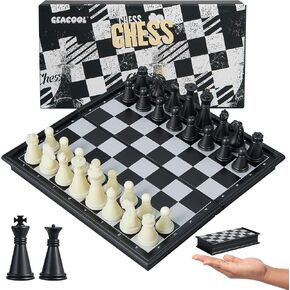 Mini Travel Chess Set - Magnetic Portable Folding Chess Board Games for Kids - Small Pocket Chess Set(X-Small / 5.1 Inch)