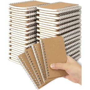 Pocket Notebooks Mini Notepads 3x5 Bulk, 60 Packs Lined Memo Pads, Small Spiral Notebooks Kraft Cover for Home, School, Office, Men, Women, Kids (60 Sheets/120 Pages)