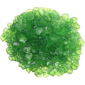 200 Pcs Green Transparent Green Acrylic Leaf Pendants Leaf Bead Charms with Hole for Earring Bracelet Necklace Jewelry Making DIY Craft (15mm)