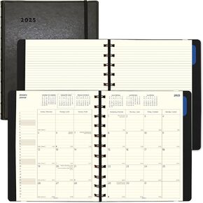 Filofax® 2025 Monthly Planner, 17 Months, August 2024 to December 2025, Twin-Wire Binding, Bilingual, 10.875" x 8.5", Black (C1811001-25)