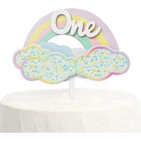 First Birthday Rainbow Wooden Cake Topper，Boho Style Rainbow Cake Topper，Wooden Rainbow Topper For Baby Shower，Anniversary Party Wooden Rainbow Topper，Rainbow Cake Topper For 1st Birthday Decor