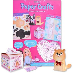 BSCOOL DIY Paper Crafts – 3D Crafts Easy to Make Activity Book for Kids Ages 5 and Up. Friendship Gift with Wearable Accessories, Badges, Jewelry Boxes, Bookmarks, and More. Gift for Girls