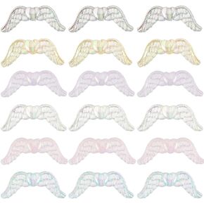 SUNNYCLUE 1 Box 36Pcs Wing Beads Transparent Wings Charm Bead Bulk Acrylic Clear White Pink Angel Fairy Wing Charms Loose Spacer Beads for Jewelry Making Beading DIY Earrings Necklace Crafts Women