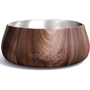 Dog Bowl - Portable Metal Dog Bowl with Non-Slip Base - Easy to Clean Food and Water Bowls for Dogs - Pet Bowls for All Breeds Sizes, Ideal for Travel & Outdoor Play (Steel)