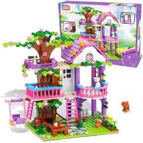 Tree House Building Set for Girls - 558pcs Treehouse Building Blocks Toys, Forest Camp House Bricks Kit with Animals, Birthday for Kids Girls Boys Age 6 7 8 9 10 11 12+