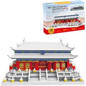 3800 Pcs Taihe Hall Chinese Architecture Mini Building Blocks Set for Adults - Micro Toy Building Bricks Model Kit - Educational Architecture Model Gift for Kids, Teens, and Adults Age 14+