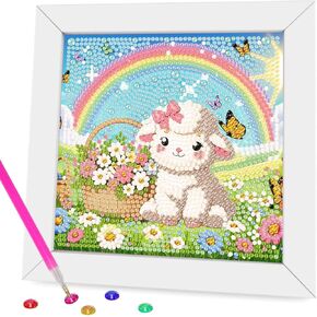Yarnwhimsy 4 PCS الماس الماس مجموعات الطلاء للأطفال ، فن الحيوانات الماس للحيوان للأطفال الأعمار من 4-8-12 ، كلب لطيف باندا كوالا القنفذ الجوهري مجموعة الفنون المبتدئين للهدية ديكور جدار المنزل (6 × 6 بوصة)