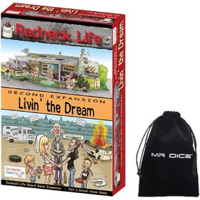 Redneck Life Second Expansion: Livin' the Dream Board Game Bundle with Mr Dice Drawstring Bag