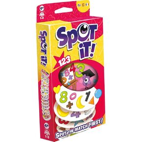Zygomatic Spot It! 1,2,3 (2024 Refresh) - Eco-Blister Edition, 5-in-1 Visual Perception Game for Quick Reflexes and Family Fun, Ages 6+, 2-8 Players, 10 Minute Playtime, Made