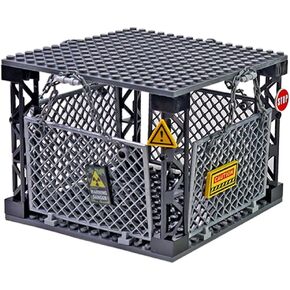 Safety Guardrail,Closed Cage Building Blocks Set，Compatible with Lego Jurassic World t rex ，Halloween Jail，WW2 Military and More Scene，Playset for Boys and Girls Ages 6+ (Small Cage)