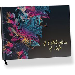 Funeral Guest Book, Hardcover Celebration of Life Guest Book for Memorial Service Registry Decorations