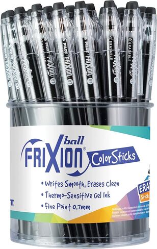 Frixion Colorsticks Erasable Gel Pens, Tub Of 36, Bundle Multicolor Highlighter Pen, 0.7 Gel Pens Black Ink Fine Point, Black Ink Gel Pens, Smooth Writing For Notes~ [Pack Of 1] in Kuwait