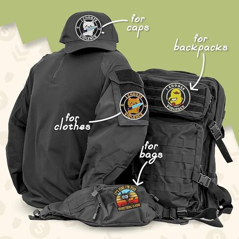 3 PCS Funny Morale Patches, Embroidered Hook and Loop Patches Cute Animal Meme Patches Tactical Morale Patches for Backpacks, Dog Harnesses, Army Vests, Gym Bags, Hats, Helmets (I Choose Violence) in Saudi Arabia