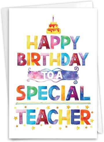 NobleWorks Birthday Greeting Card (Teacher) with 5 x 7 Inch Envelope (1 Card) Bday Special Teacher C10681BDG in Kuwait