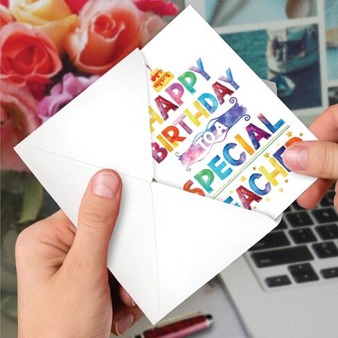 NobleWorks Birthday Greeting Card (Teacher) with 5 x 7 Inch Envelope (1 Card) Bday Special Teacher C10681BDG in Kuwait