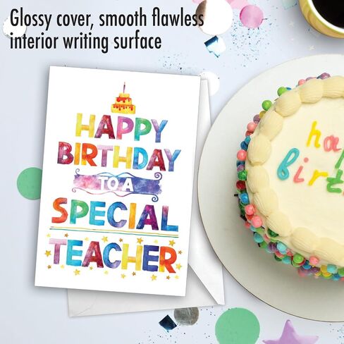 NobleWorks Birthday Greeting Card (Teacher) with 5 x 7 Inch Envelope (1 Card) Bday Special Teacher C10681BDG in Kuwait