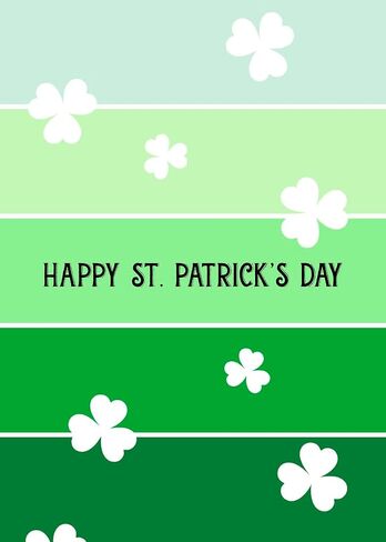 Happy St. Patrick's Day Cards for Family & Business (Shamrocks & Stripes) Saint Patrick Bulk Greeting Card Set Pack of 25 with Green Envelopes (5x7 inch - A7) Office, Work, Employees & Clients SPD100 in Saudi Arabia