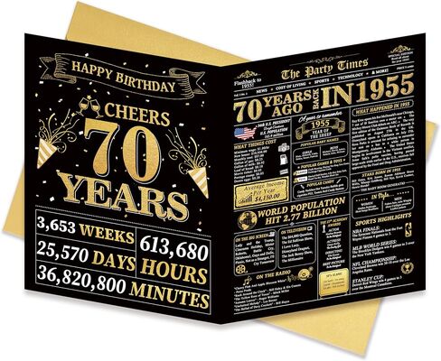 Oversize 70th Birthday Card, Vintage Back in 1955 Birthday Party Poster, Birthday Gifts for 70 Year Old Mom Dad Grandpa Grandma, 70th Birthday Decoration, Big 70th Bday Card in Saudi Arabia