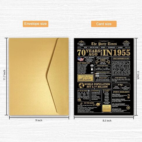 Oversize 70th Birthday Card, Vintage Back in 1955 Birthday Party Poster, Birthday Gifts for 70 Year Old Mom Dad Grandpa Grandma, 70th Birthday Decoration, Big 70th Bday Card in Saudi Arabia