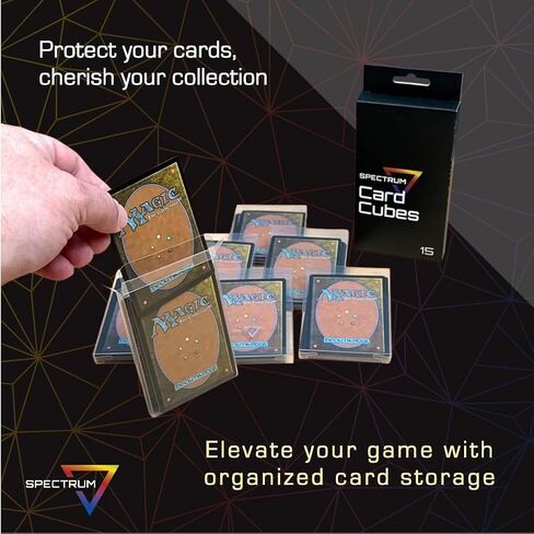 BCW Spectrum Card Cubes | Holds 15 Sleeved Cards | Crystal Clear Acrylic Storage in Saudi Arabia