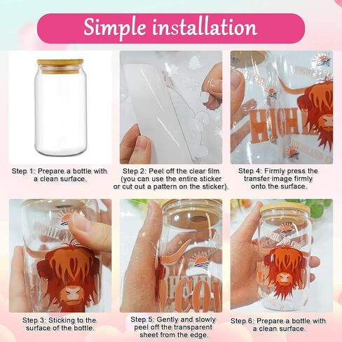 UV DTF Cup Wrap - 8 صفائح توعية بسرطان الثدي UV DTF Cup لفات ل 16 أوقية الشريط الوردي UV DTF يلف شارات UVDTF مخصصة لملصقات الكؤوس الزجاجية DIY الخشب in Kuwait