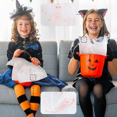 MR FIVE Skeleton Tissue Paper, 60 Sheets, 20" x 14", White with Metallic Pink, Halloween Party Pack in Saudi Arabia