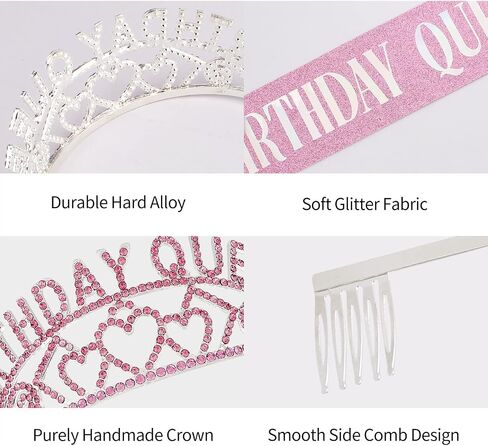Birthday Queen Crown and Birthday Queen Sash Kit, Aprince Birthday Crowns for Women Girls Birthday Decorations for Women Tiara for Girl Gold Crown and Birthday Sash Happy Birthday Party Decorations in Saudi Arabia