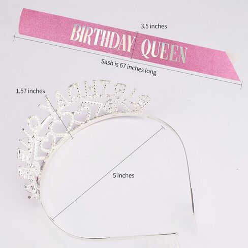Birthday Queen Crown and Birthday Queen Sash Kit, Aprince Birthday Crowns for Women Girls Birthday Decorations for Women Tiara for Girl Gold Crown and Birthday Sash Happy Birthday Party Decorations in Saudi Arabia