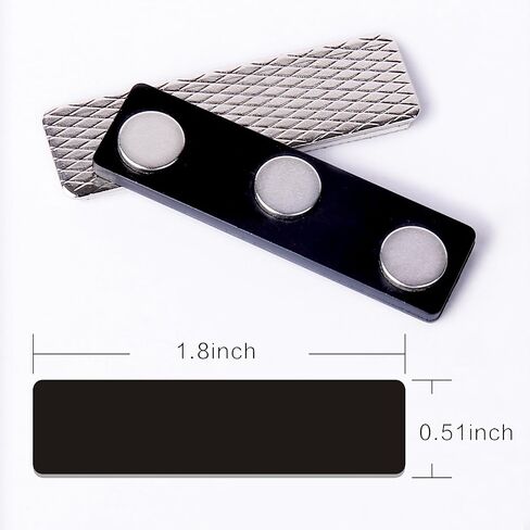 Magreen 100 Pack Name Badge Magnets, Magnetic Name Badge Holders, Name Tag Magnet Backs with 3 Powerful Neodymium Magnets and 3M Adhesive Front Plate in Kuwait