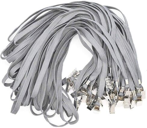 Name Badge Bird Fiy® 50 Pack Lanyards with Bulldog Clip and 50 Pack Waterproof Clear Plastic Vertical Name Tag Badge ID Card Holders(Black) in Saudi Arabia