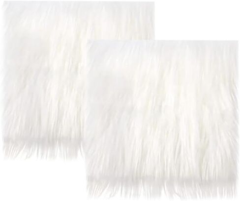 2 Pcs 10 x 10 Inch Faux Fur Fabric Squares Soft Fluffy Fabric for Sewing Plush Fabric Squares Shaggy Fur Cuts Patches Costume Decoration Fabric Black in Kuwait