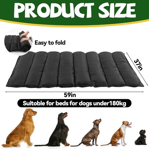 Balapet Portable Protable Proot Proof Dog Dog ، مقاوم للماء في الهواء الطلق سرير الكلاب ، سرير كلب متين للمضغ العدواني ، الحصير الكلاب القابلة للطي للآلة للسيارة ، الأريكة ، القفص (48inx30in) in Kuwait