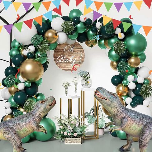 3 pack Inflatable Dinosaur Jurassic Birthday Party Supplies Giant Blow up Dinosaur Birthday Decorations Jumbo Balloons for Kids (Plesiosaur Tyrannosaurus Therizinosaurus) in Kuwait