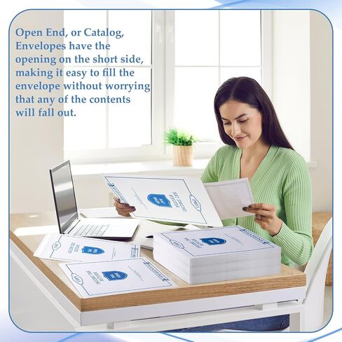 100 Pcs 9 x 12 Inches Income Tax Return Envelope Open End Envelopes Large White Mailer for Storing or Handling Personal and Customer Tax Return in Kuwait