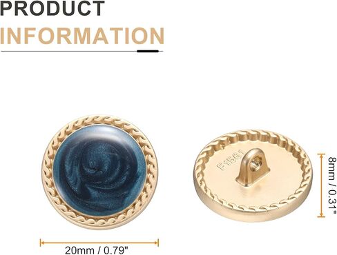 HARFINGTON 5pcs Metal Vintage Button 25mm Round Metal Sewing Button Alloy Shank Replacement Button for Women Suit Woolen Coat Shirt Dress Sewing Crafts, Black in Saudi Arabia