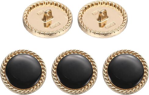 HARFINGTON 5pcs Metal Vintage Button 25mm Round Metal Sewing Button Alloy Shank Replacement Button for Women Suit Woolen Coat Shirt Dress Sewing Crafts, Black in Saudi Arabia
