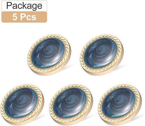 HARFINGTON 5pcs Metal Vintage Button 25mm Round Metal Sewing Button Alloy Shank Replacement Button for Women Suit Woolen Coat Shirt Dress Sewing Crafts, Black in Saudi Arabia