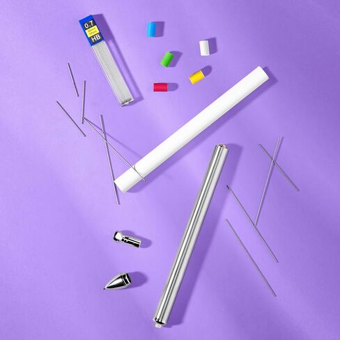 makerflo 12 Pieces Sublimation Mechanical Pencils With Erasers, 0.7MM Lead Refills, and Removable Chamber For Students, Drawing Writing Sketching Smudge Free in Saudi Arabia