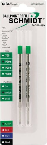 Schmidt P900 Ballpoint Tc Ball Parker Style Refill Medium, Black, 2 Pack Blister (SC58135) in Saudi Arabia