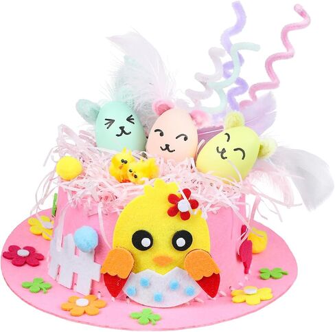 Derayee Easter Bonnet Kit for Kids ، Easter Chick Bunny Egg Diy Art Craft Kits Make Your Easter That for Easter Craft in Kuwait
