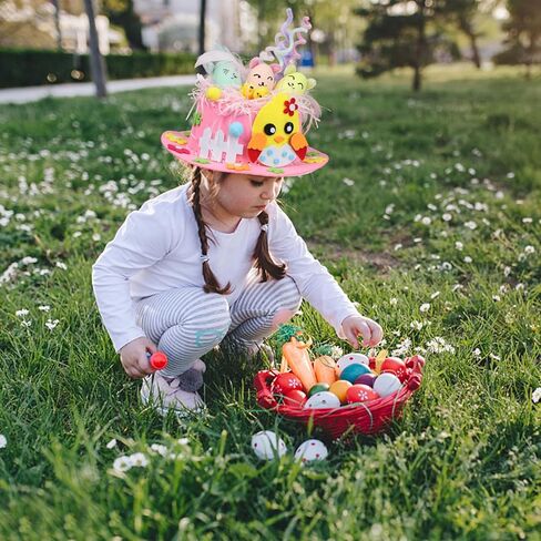 Derayee Easter Bonnet Kit for Kids ، Easter Chick Bunny Egg Diy Art Craft Kits Make Your Easter That for Easter Craft in Kuwait