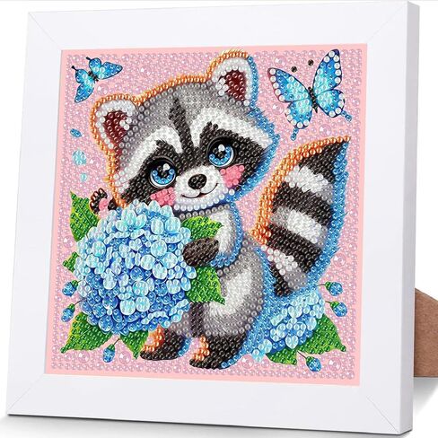 ajepon Sloth Diamond Art Kits for Kids with Frame,Sloths Diamond Art for Kids Ages 8-12,Animal Diamond Painting Kits for Kids with Beautiful Package for Gift Home Wall Decor(7x7inch) in Kuwait