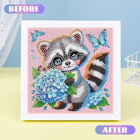 ajepon Sloth Diamond Art Kits for Kids with Frame,Sloths Diamond Art for Kids Ages 8-12,Animal Diamond Painting Kits for Kids with Beautiful Package for Gift Home Wall Decor(7x7inch) in Kuwait