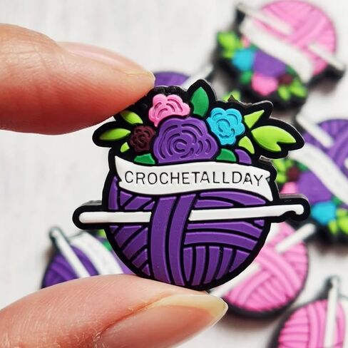 12Pcs Crochet Focal Beads for Pens Characters Embroidery Yarn Silicone Focal Beads Crochet Hook Yarn Beads for Keychain Making Bracelet DIY Gifts Beaded Pens in Saudi Arabia