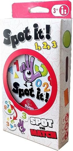 Zygomatic Spot It! 1,2,3 (2024 Refresh) - Eco-Blister Edition, 5-in-1 Visual Perception Game for Quick Reflexes and Family Fun, Ages 6+, 2-8 Players, 10 Minute Playtime, Made in Saudi Arabia